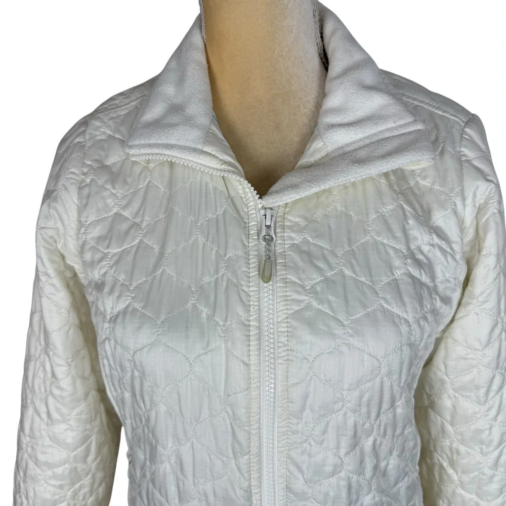 LL Bean Jacket Womens Size Small‎ Off White Cream Quilted Thinsulate Lightweight